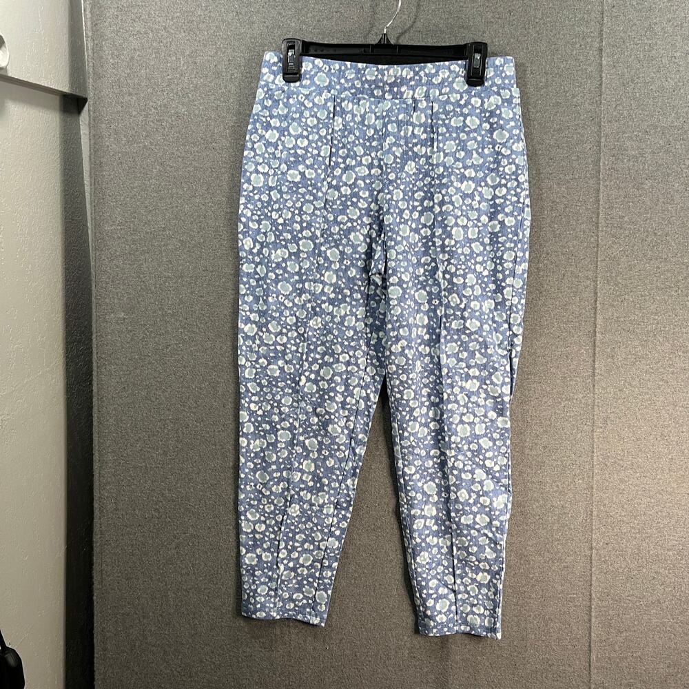 Isaac Mizrahi Live! Soho French Terry Jogger Pants Blue Animal, Petite Small